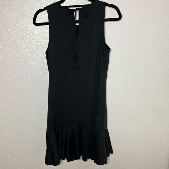 Women's Tommy Bahama Flounce Hem Tank Dress with Pockets Size Small - Black NEW - Picture 2 of 11
